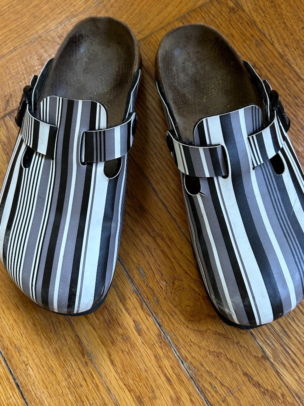 Papillio Birkenstock Boston Striped Clogs